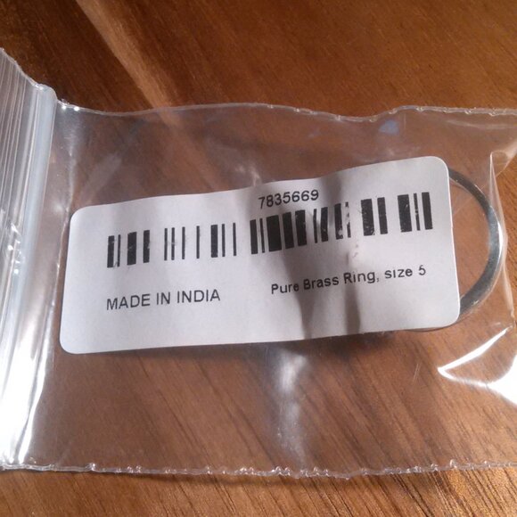 Mozambique Garnet and White Zircon Brass Ring (Size 5) - Picture 12 of 12